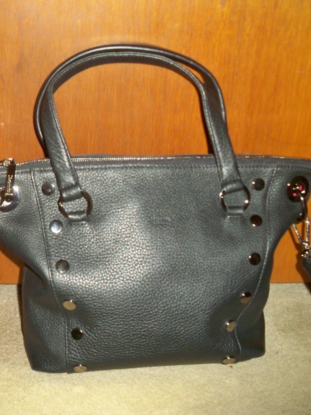 Hammitt DANIEL Medium Black Leather Tote with Gunmetal Hardware, EUC $675!!